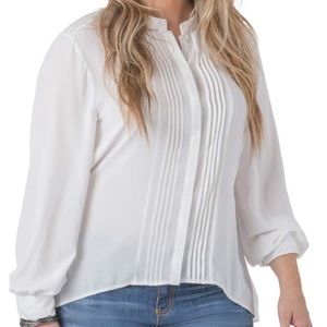Trisha Tuxedo Front Chiffon Blouse